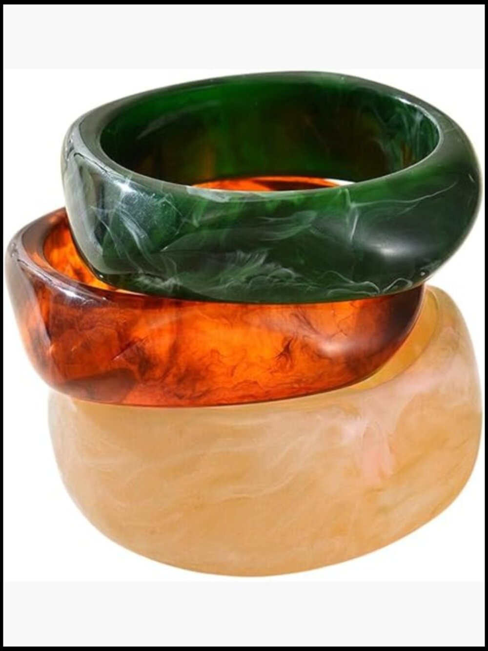 Chunky Acrylic Bangle Bracelets Geometric Stackable Statement Wristbands Wide